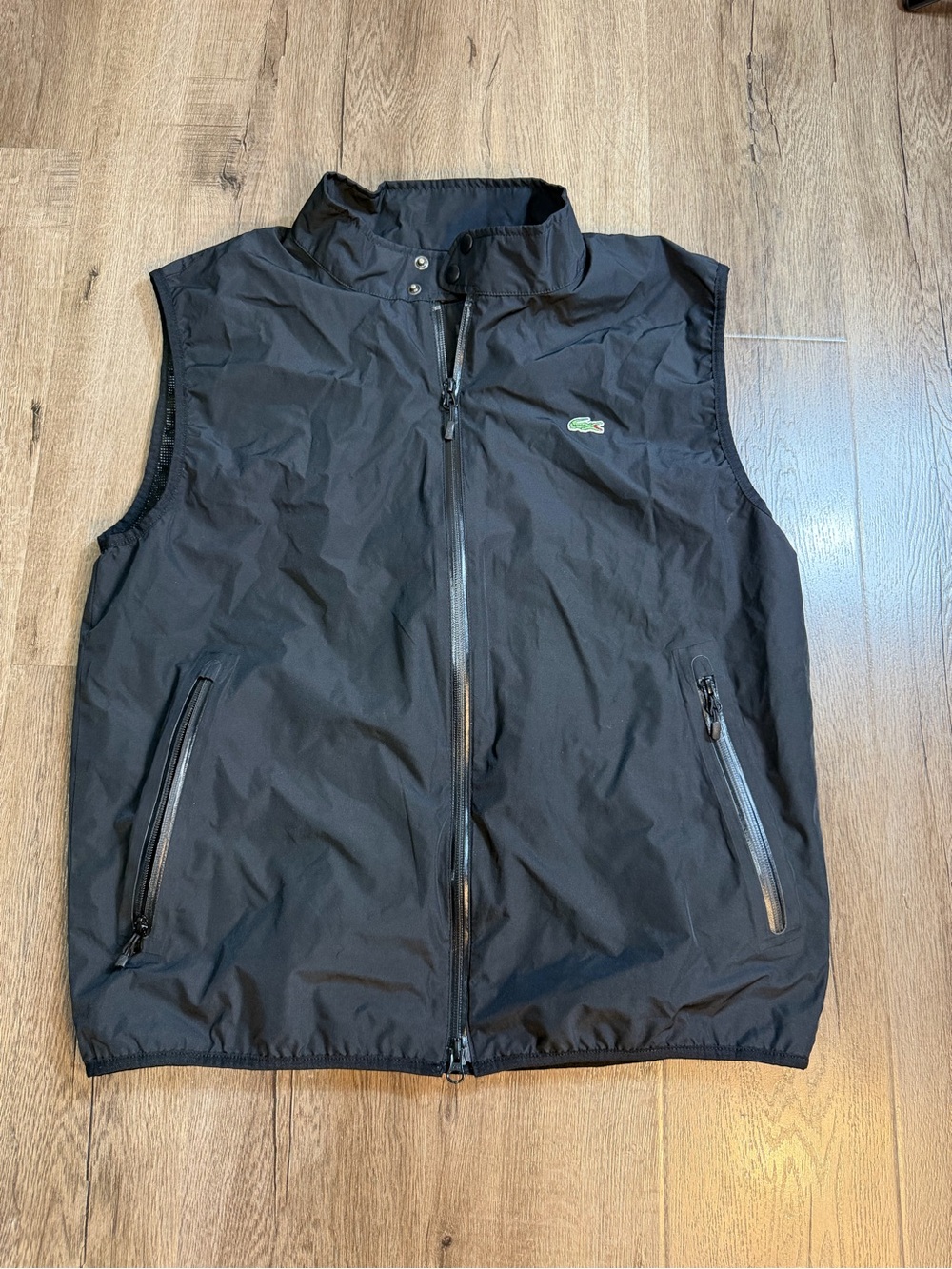 Lacoste Black Men's Sleeveless Zip-Up Wind Vest